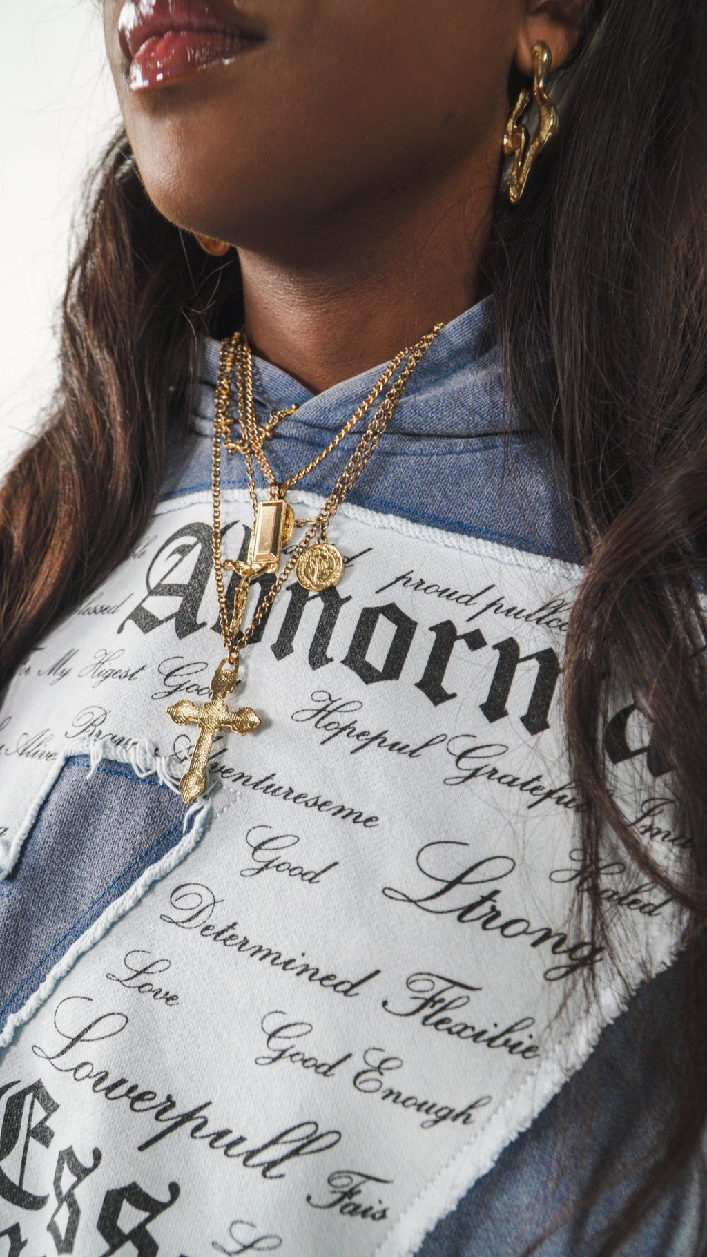 "Untamed Confidence" Hoodie (Denim Blue) - Abnormal Essence