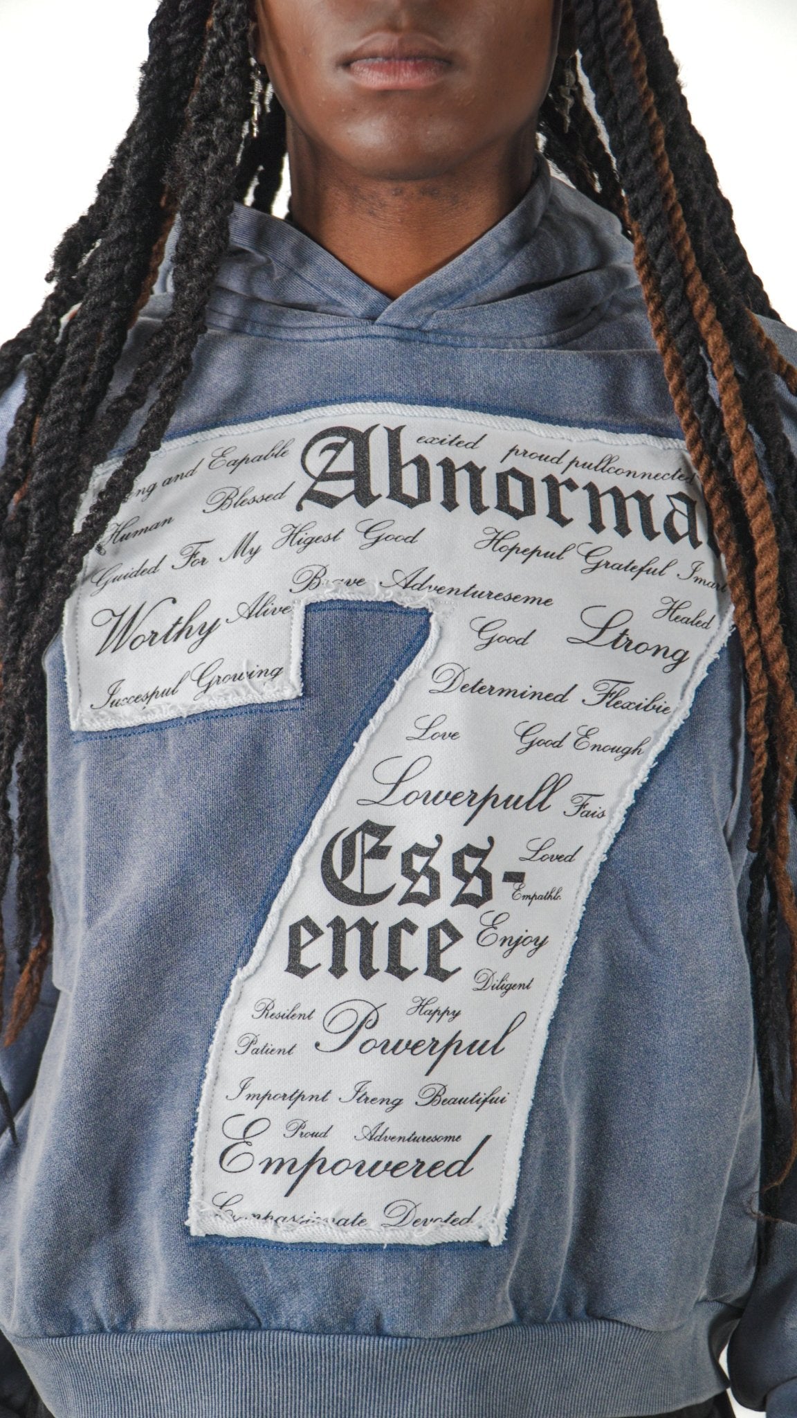 "Untamed Confidence" Hoodie (Denim Blue) - Abnormal Essence