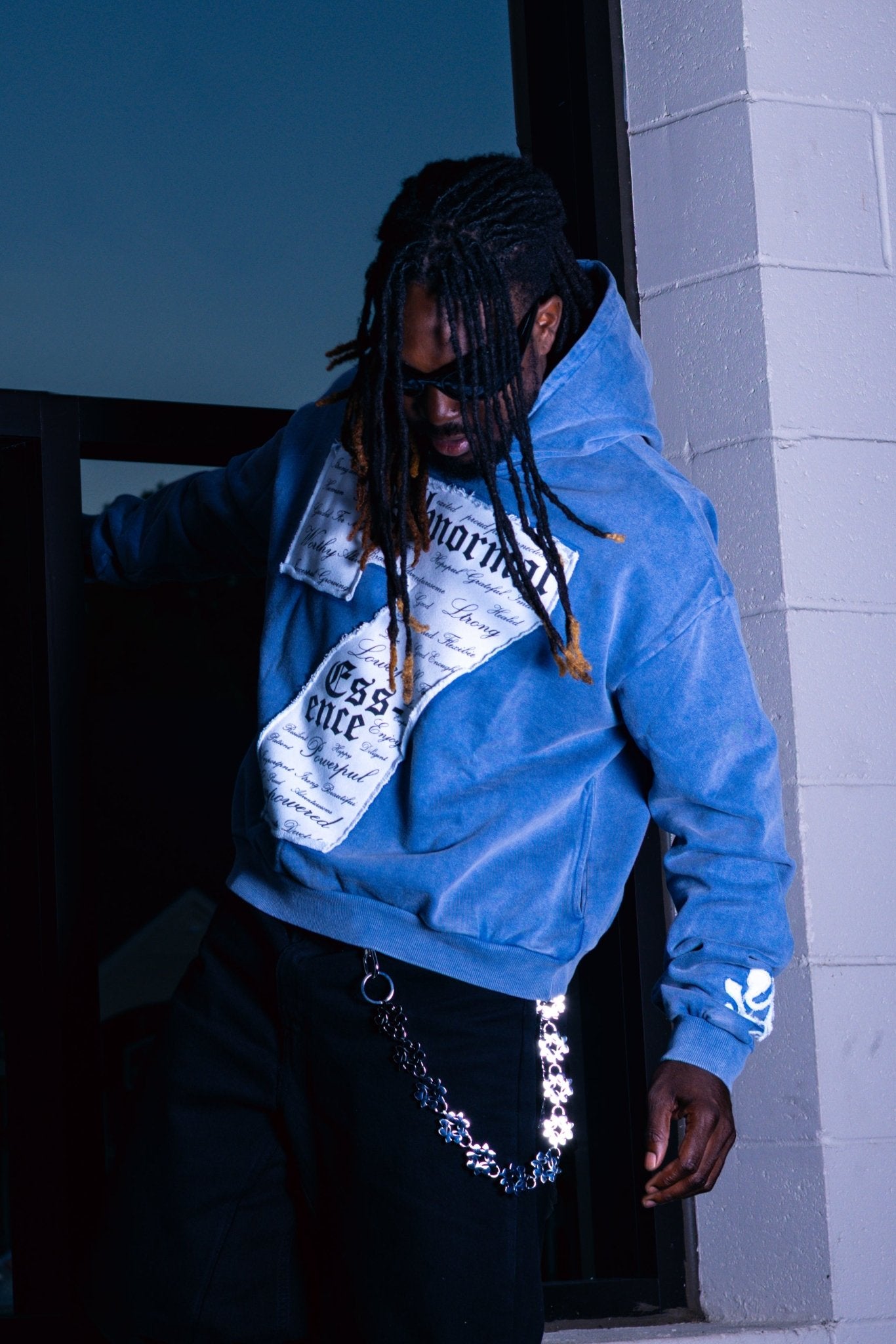 "Untamed Confidence" Hoodie (Denim Blue) - Abnormal Essence
