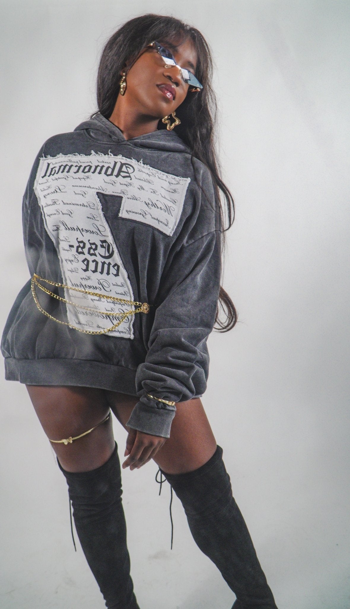 "Untamed Confidence" Hoodie (Vintage Black) - Abnormal Essence