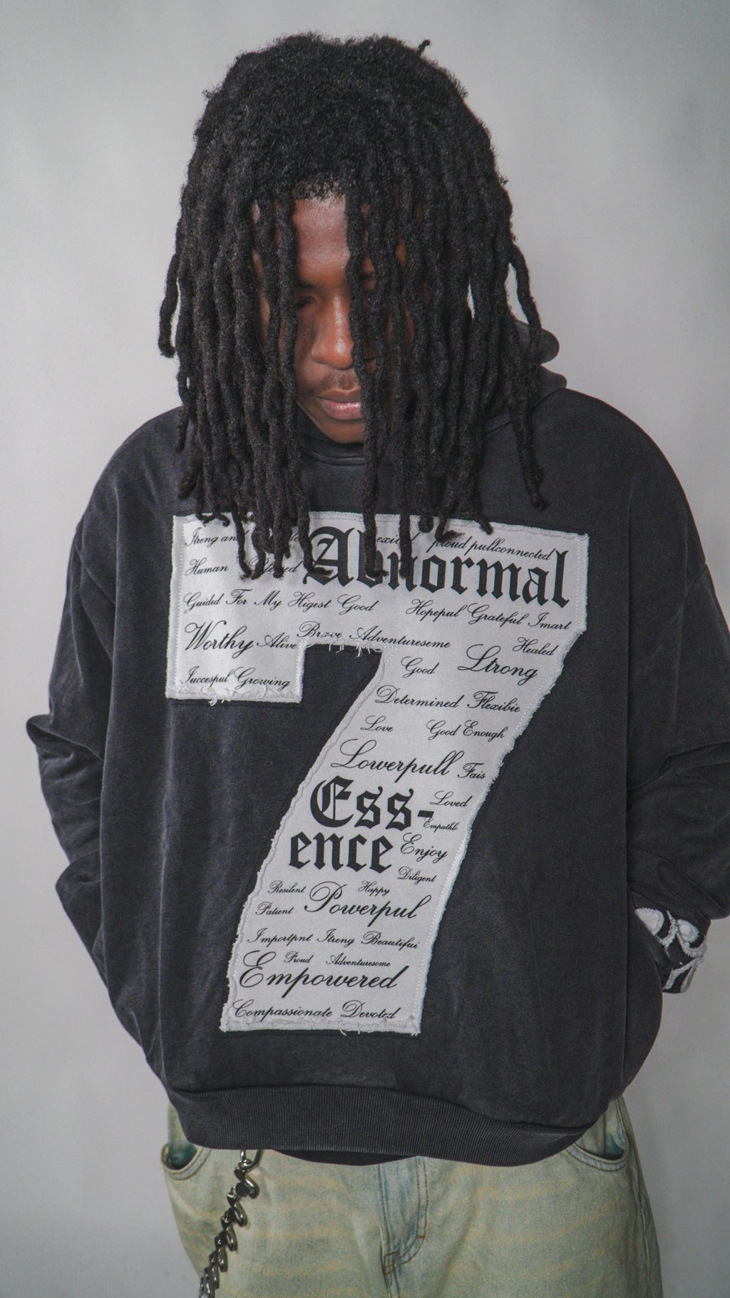 "Untamed Confidence" Hoodie (Vintage Black) - Abnormal Essence